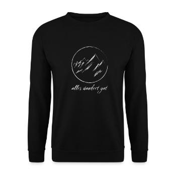 Mountains / Everything is going well - Unisex Sweatshirt - black - Front - Alina (178cm) & Michal (187cm)