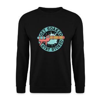 Get Soaked, Stay Stoked Water Fun Summer Squirt Gu - Unisex Sweatshirt - black - Front - Alina (178cm) & Michal (187cm)