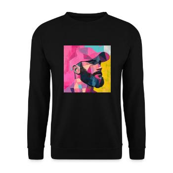 Full beard - Unisex Sweatshirt - black - Front - Alina (178cm) & Michal (187cm)