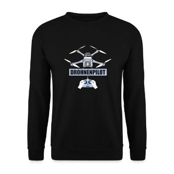 Pilote de drone Quadricoptère Drone RC - Sweat-shirt Unisexe - noir - Devant - Alina (178cm) & Michal (187cm)