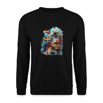 Tiny coral polyps form entire reefs - Unisex Sweatshirt - black - Front - Alina (178cm) & Michal (187cm)