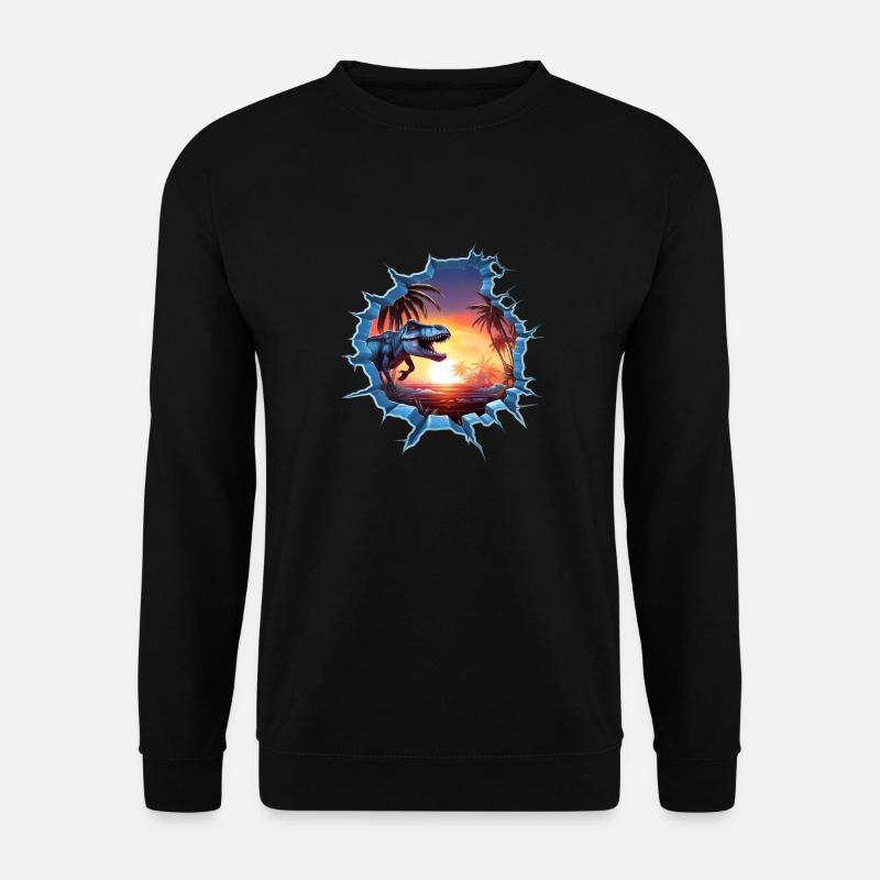 Dinosaur T-rex Sticker - Unisex Sweatshirt - black