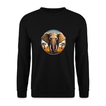 Wild angry elephant combative motivational sport - Unisex Sweatshirt - black - Front - Alina (178cm) & Michal (187cm)