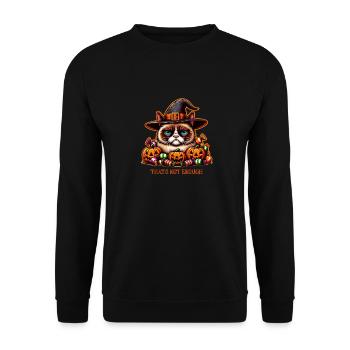 Chat maléfique d’Halloween - Sweat-shirt Unisexe - noir - Devant - Alina (178cm) & Michal (187cm)