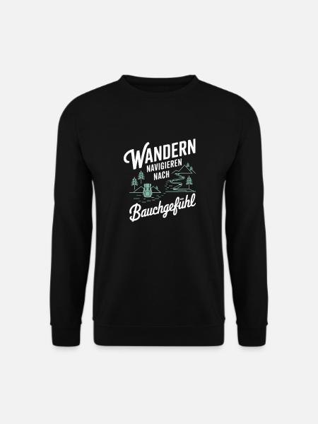 Wandern Navigieren nach Bauchgefühl - Unisex Pullover - Schwarz