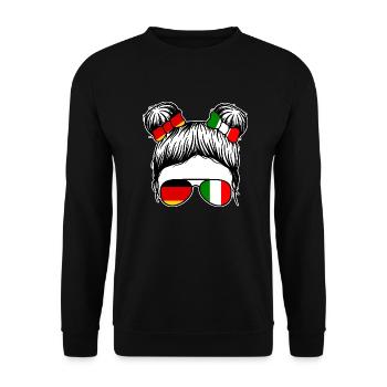 Italia Italian Germany Italy - Unisex Sweatshirt - black - Front - Alina (178cm) & Michal (187cm)