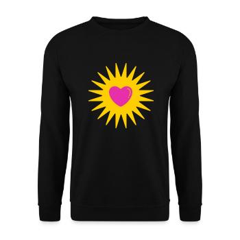 Herz-Sonne - Unisex Pullover - Schwarz - Vorne - Alina (178cm) & Michal (187cm)
