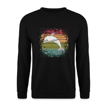Delfin - Unisex Pullover - Schwarz - Vorne - Alina (178cm) & Michal (187cm)