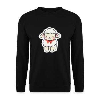 Lamm - Unisex Pullover - Schwarz - Vorne - Alina (178cm) & Michal (187cm)