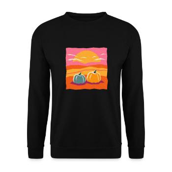 Kürbis - Unisex Pullover - Schwarz - Vorne - Alina (178cm) & Michal (187cm)