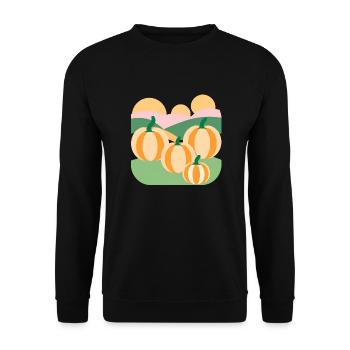 Kürbis - Unisex Pullover - Schwarz - Vorne - Alina (178cm) & Michal (187cm)