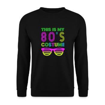 This is my 80s Costume - Retro Party - Unisex Sweatshirt - black - Front - Alina (178cm) & Michal (187cm)