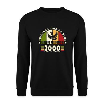 2000 Vintage Birthday Legend Gift - Unisex Sweatshirt - black - Front - Alina (178cm) & Michal (187cm)