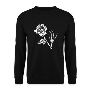 Blooming Skeleton Hand - Unisex Sweatshirt - black - Front - Alina (178cm) & Michal (187cm)