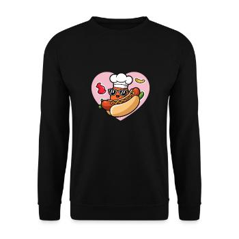 Cute kawaii hot dog - Unisex Sweatshirt - black - Front - Alina (178cm) & Michal (187cm)