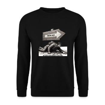 Beeilen Sie sich am Wochenende! - Unisex Pullover - Schwarz - Vorne - Alina (178cm) & Michal (187cm)