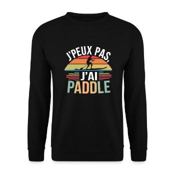J'peux pas j'ai paddle - Sweat-shirt Unisexe - noir - Devant - Alina (178cm) & Michal (187cm)