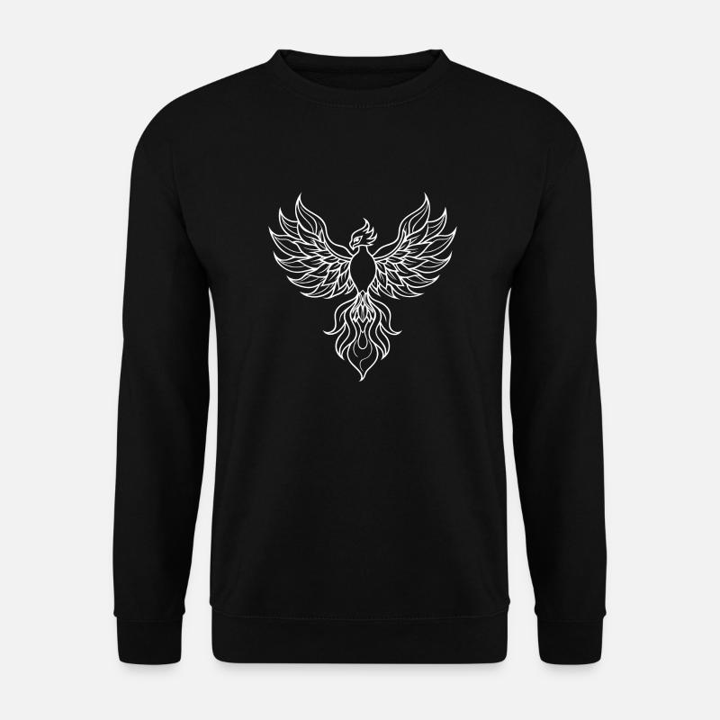 Phoenix Rise - Line Drawing - Unisex Sweatshirt - black