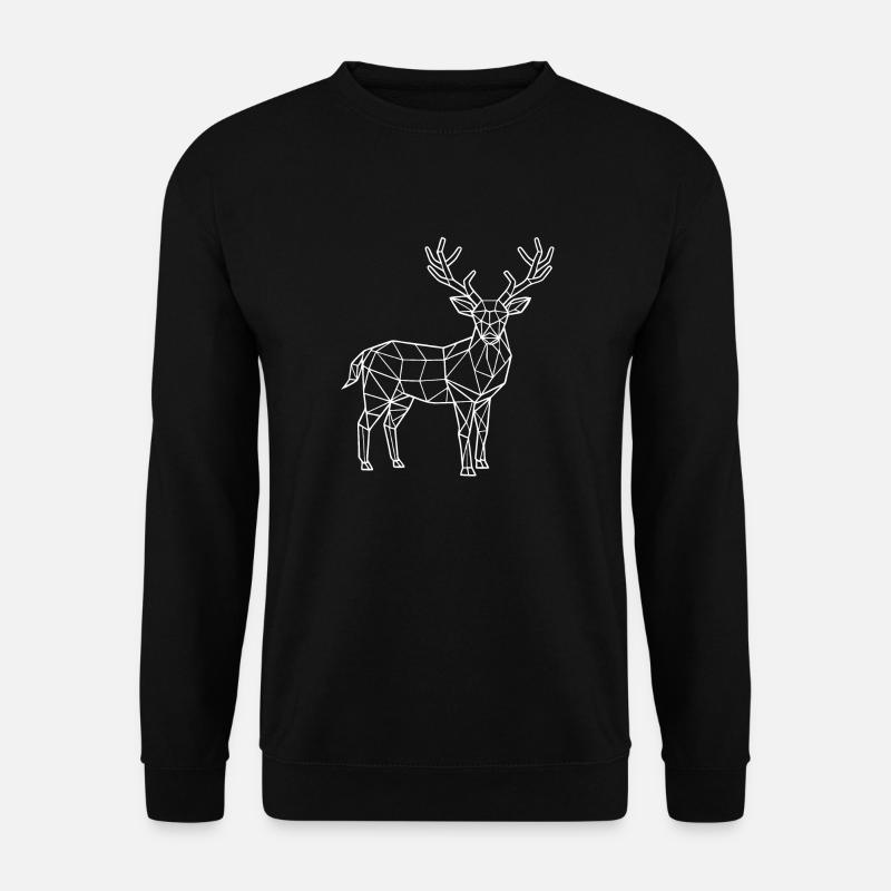 Deer - Polygon - Unisex Sweatshirt - black