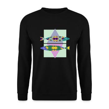 Poissons - Sweat-shirt Unisexe - noir - Devant - Alina (178cm) & Michal (187cm)