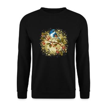 Bunter Vogel - Unisex Pullover - Schwarz - Vorne - Alina (178cm) & Michal (187cm)