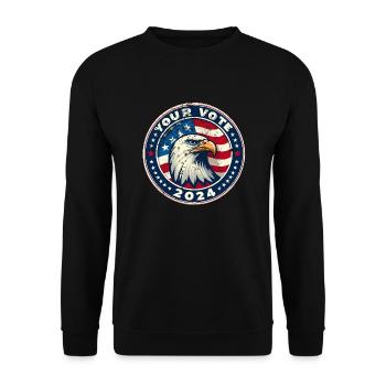 USA Vote 2024 : Design électoral emblématique du drapeau américain - Sweat-shirt Unisexe - noir - Devant - Alina (178cm) & Michal (187cm)
