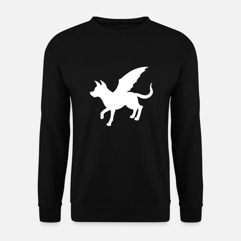 Höllenhund - Silhouette mit Dämonenflügeln - Unisex Pullover - Schwarz