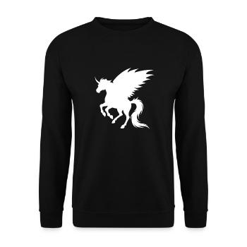 Demon Unicorn - Silhouette with Wings - Unisex Sweatshirt - black - Front - Alina (178cm) & Michal (187cm)