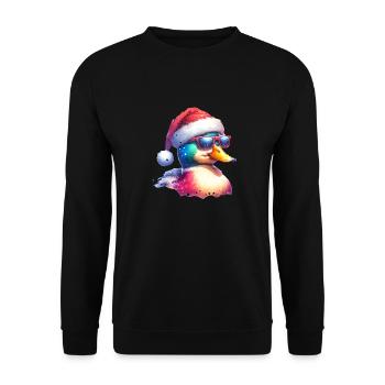 Mignon Cool Duck Noël - Sweat-shirt Unisexe - noir - Devant - Alina (178cm) & Michal (187cm)