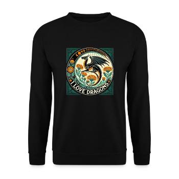 I Love Dragons - Unisex Sweatshirt - black - Front - Alina (178cm) & Michal (187cm)