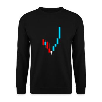 Modèle de chandelier de day trading pour les traders - Sweat-shirt Unisexe - noir - Devant - Alina (178cm) & Michal (187cm)