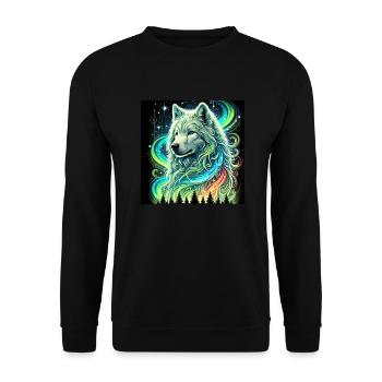 Aurora Wolf - Unisex Pullover - Schwarz - Vorne - Alina (178cm) & Michal (187cm)