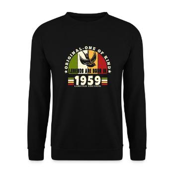 1959 Vintage Birthday Legend Gift - Unisex Sweatshirt - black - Front - Alina (178cm) & Michal (187cm)