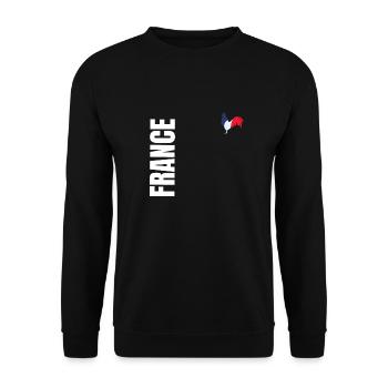 FRANKREICH Flagge und Emblem von Frankreich. Ertragen - Unisex Pullover - Schwarz - Vorne - Alina (178cm) & Michal (187cm)