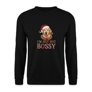 Golden Retriever weihnachten Hunde süß - Unisex Pullover - Schwarz - Vorne - Alina (178cm) & Michal (187cm)
