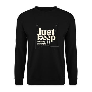 Just keep moving forward - Unisex Pullover - Schwarz - Vorne - Alina (178cm) & Michal (187cm)