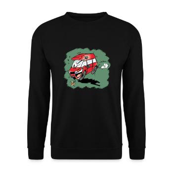 Humorvoller Van Green Hintergrund - Unisex Pullover - Schwarz - Vorne - Alina (178cm) & Michal (187cm)