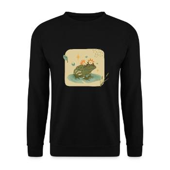 Princesse Grenouille - Sweat-shirt Unisexe - noir - Devant - Alina (178cm) & Michal (187cm)