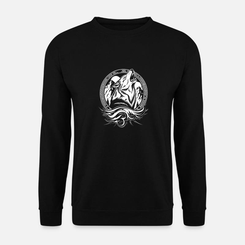 Wikinger-Wolf - Unisex Pullover - Schwarz