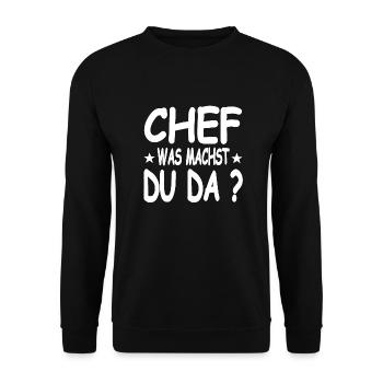 Chef - Unisex Pullover - Schwarz - Vorne - Alina (178cm) & Michal (187cm)