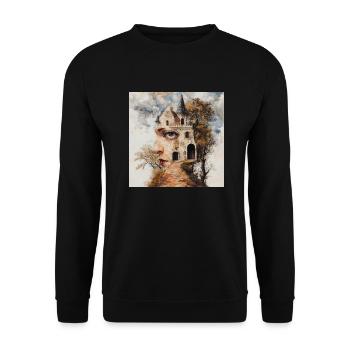 Fairy tale Castle Dream World Castle Mysticism - Unisex Sweatshirt - black - Front - Alina (178cm) & Michal (187cm)