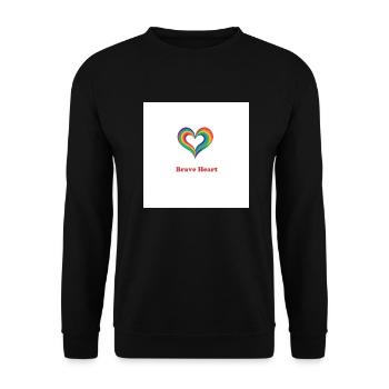 Buntes Herz - Unisex Pullover - Schwarz - Vorne - Alina (178cm) & Michal (187cm)