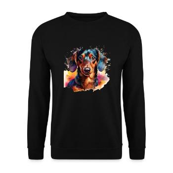 Dachshund - Unisex Sweatshirt - black - Front - Alina (178cm) & Michal (187cm)