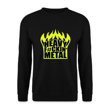 Heavy F#ckin' Metal Hard Rock Musique Feu Flammes - Sweat-shirt Unisexe - noir - Devant - Alina (178cm) & Michal (187cm)