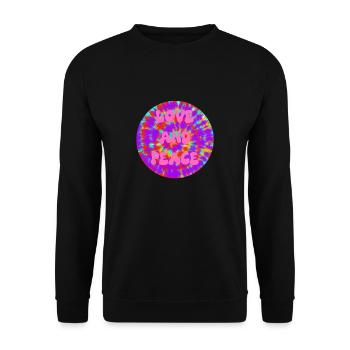 Amour et Paix - Sweat-shirt Unisexe - noir - Devant - Alina (178cm) & Michal (187cm)