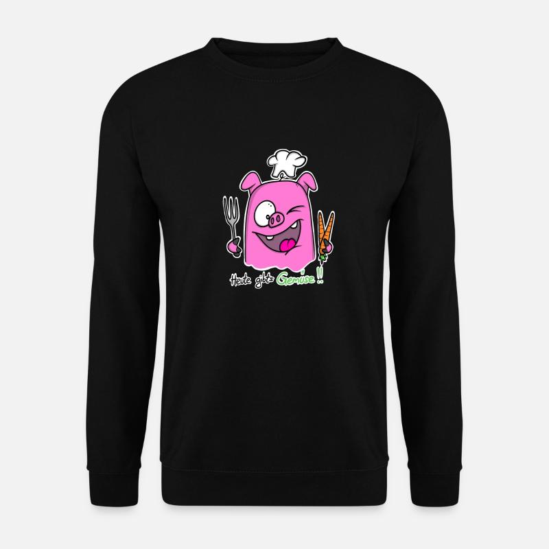 Vegan Power Pig - Heute gibts kein Fleisch :) - Unisex Pullover - Schwarz