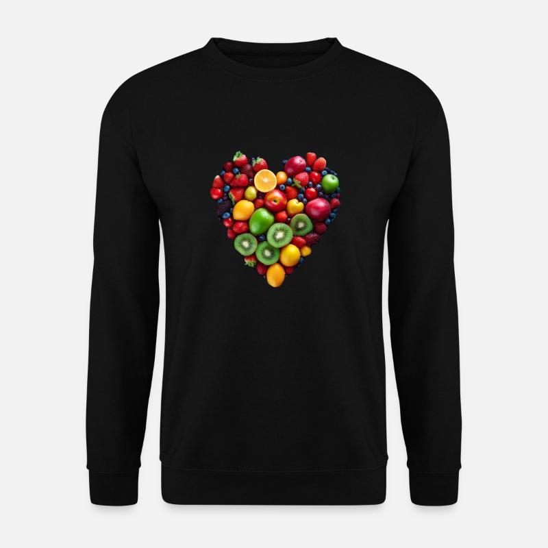 Früchte Herz - Unisex Pullover - Schwarz