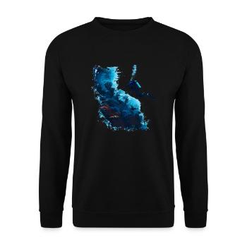 Diving, an underwater adventure - Unisex Sweatshirt - black - Front - Alina (178cm) & Michal (187cm)