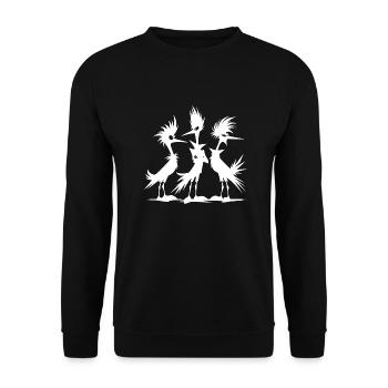 Groupe d’oiseaux drôle fou - Sweat-shirt Unisexe - noir - Devant - Alina (178cm) & Michal (187cm)