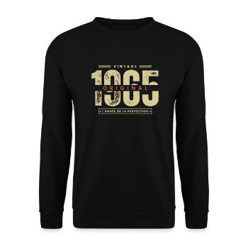 vintage 1965 / année 1965 / t-shirt 1965 - Sweat-shirt Unisexe - noir - Devant - Alina (178cm) & Michal (187cm)